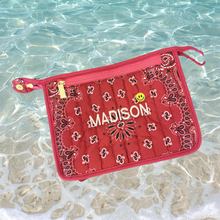 BANDANA PRINT POUCH WITH PERSONALIZATION