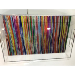 MULTI-LINES LUCITE TRAY - VARIOUS SIZES - Out of the Box NY Gifts