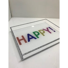RAINBOW HAPPY  LUCITE TRAY - VARIOUS SIZES - Out of the Box NY Gifts