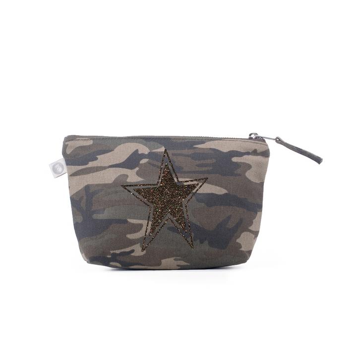 CANVAS MAKEUP BAG OR CLUTCH  W/ EMBELLISHMENT - Out of the Box NY Gifts