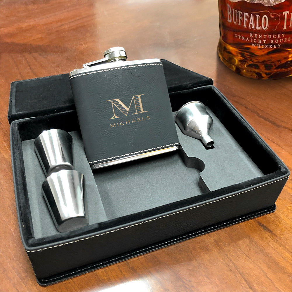 ENGRAVED FLASK GIFT SET - Out of the Box NY Gifts