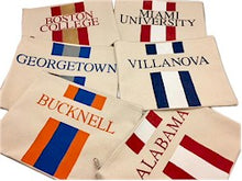 SMALL COLLEGE CANVAS POUCH WITH STRIPES - Out of the Box NY Gifts