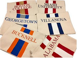 SMALL COLLEGE CANVAS POUCH WITH STRIPES - Out of the Box NY Gifts