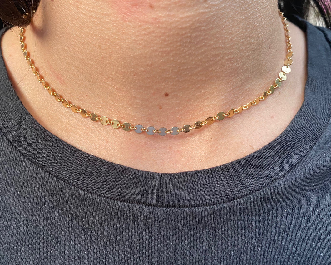 DISC CHAIN NECKLACE - Out of the Box NY Gifts