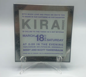 INVITATION GLASS PLATE - Out of the Box NY Gifts