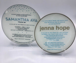 INVITATION GLASS PLATE - Out of the Box NY Gifts