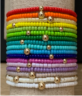 RAINBOW BEADED BRACELETS - Out of the Box NY Gifts
