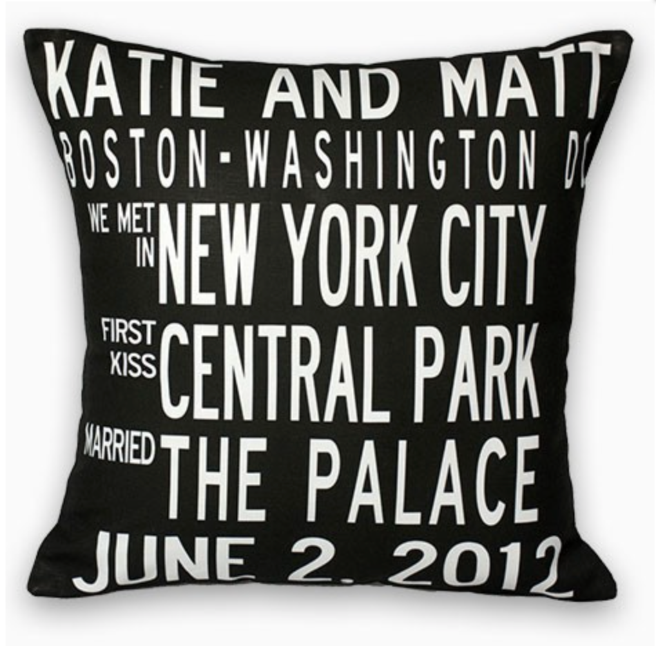 PERSONALIZED WEDDING PILLOW - Out of the Box NY Gifts