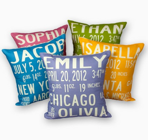 BABY ANNOUNCEMENT PILLOW - Out of the Box NY Gifts