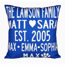CUSTOM FAMILY PILLOW - Out of the Box NY Gifts