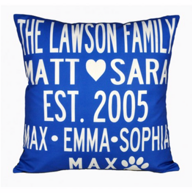 CUSTOM FAMILY PILLOW - Out of the Box NY Gifts
