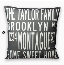 CUSTOM FAMILY PILLOW - Out of the Box NY Gifts