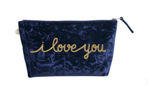 QUILTED KOALA VELVET MAKEUP BAG OR CLUTCH WITH MONOGRAM/NAME/EMBELLISHMENT - Out of the Box NY Gifts