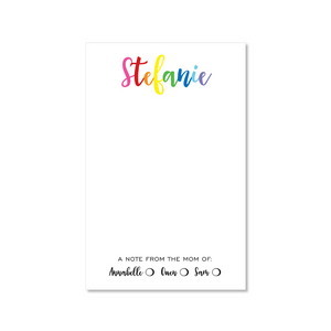 RAINBOW SCRIPT PADS FOR MOM OR DAD - Out of the Box NY Gifts