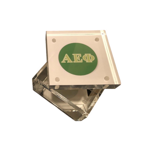 SORORITY LUCITE KEEPSAKE BOX - SQUARE - Out of the Box NY Gifts