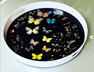 ROUND BUTTERFLY TRAY - Out of the Box NY Gifts