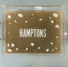 SHELL & SAND LUCITE TRAY WITH/WITHOUT HANDLES - Out of the Box NY Gifts