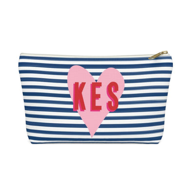 STRIPES & HEART MAKE-UP BAG - Out of the Box NY Gifts