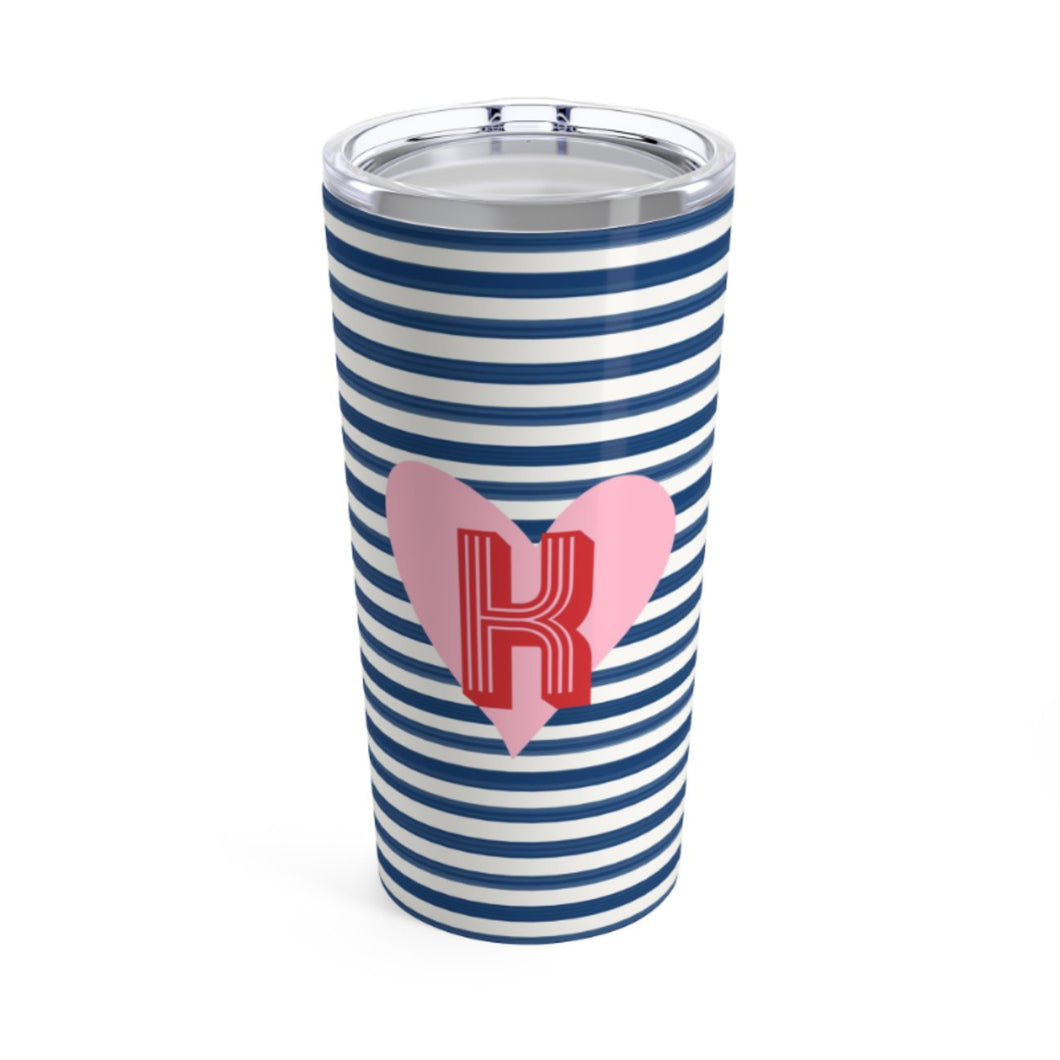 STRIPES & HEARTS TUMBLER - Out of the Box NY Gifts