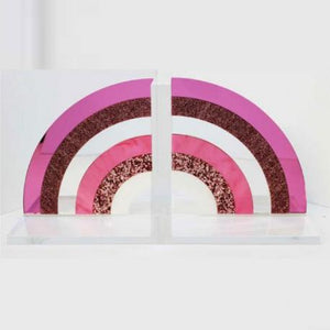PINK RAINBOW BOOKENDS - Out of the Box NY Gifts