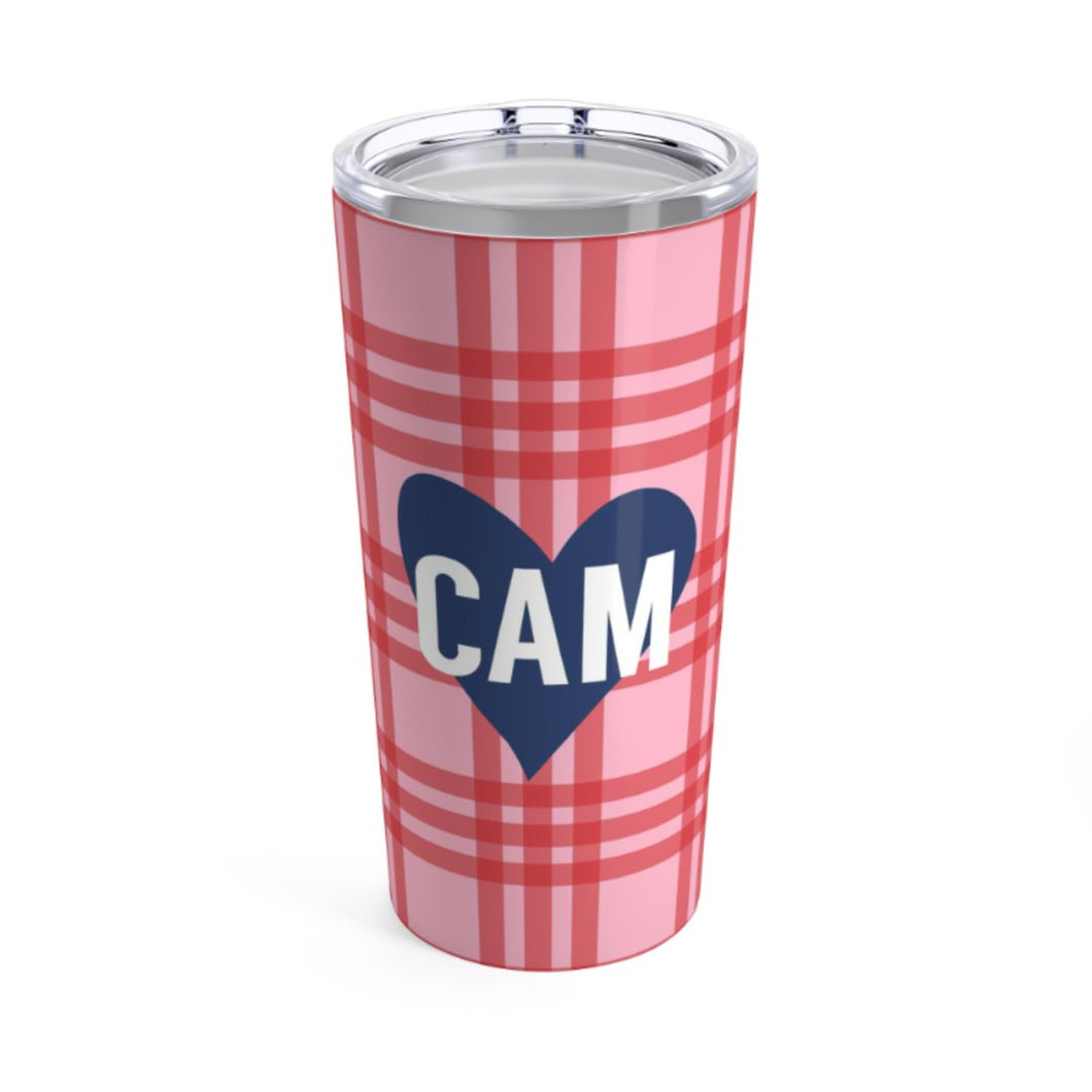HEARTS & PLAID TUMBLER - Out of the Box NY Gifts