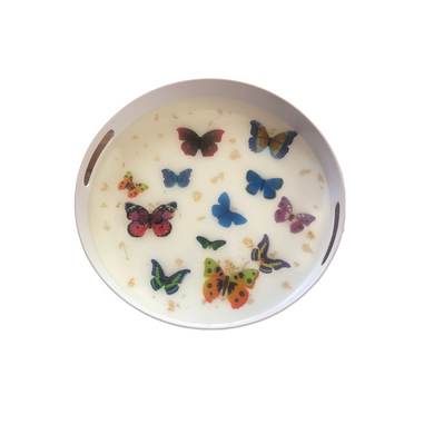 ROUND BUTTERFLY TRAY - Out of the Box NY Gifts