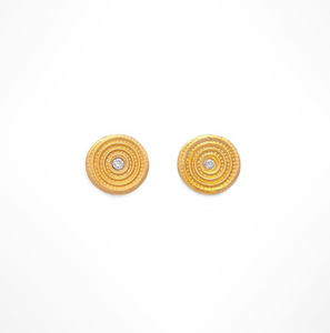 ZEN CIRCLES DIAMOND STUDS EARRINGS - Out of the Box NY Gifts